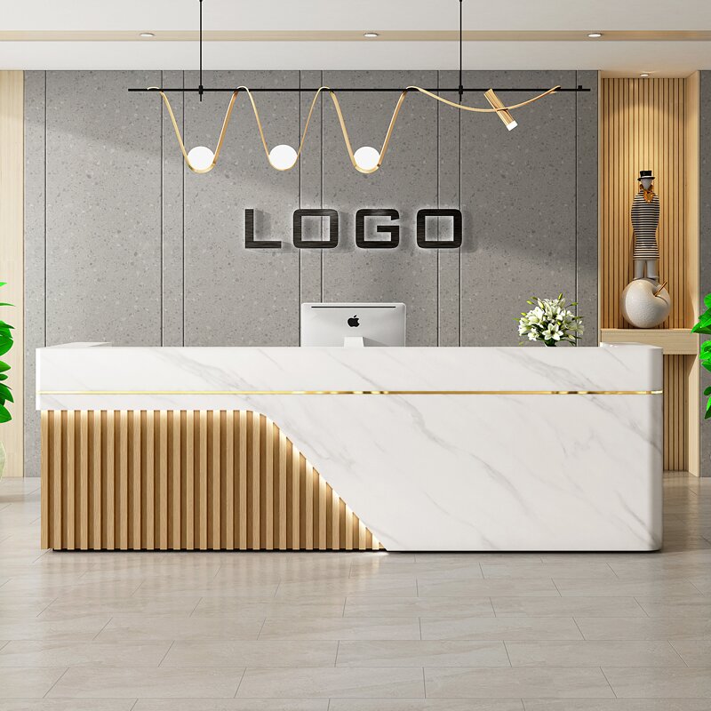 Light luxury cash register hotel hotel reception desk beauty salon company front desk barber shop bar shop custom counter