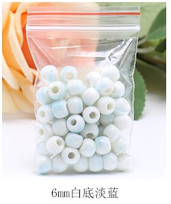 Jingdezhen ceramic beads scattered beads 6 mm m bead hand braided rope diy macroporous 50 a bracelet beads on sale