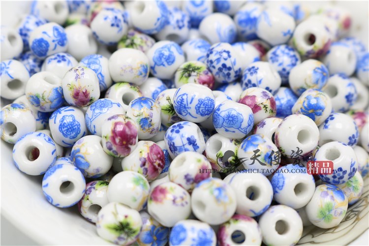 Jingdezhen ceramic applique beads scattered diy craft Chinese knot has material accessories beaded bracelet with children 's day