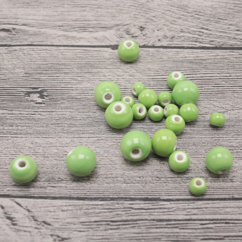Candy color fruit - green ceramic beads size porcelain beads scattered beads thanks deserve to act the role of arts and crafts Chinese knot accessories, 8 mm