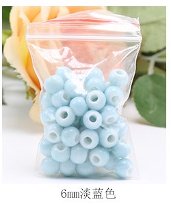 Jingdezhen ceramic beads scattered beads 6 mm m bead hand braided rope diy macroporous 50 a bracelet beads on sale