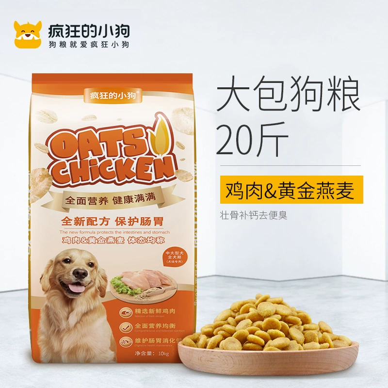 Thức ăn cho chó con chó con điên 20 catties Golden Retriever Labrador Satsuma 10 con chó lớn cỡ trung bình chó trưởng thành phổ quát loại 40 - Chó Staples