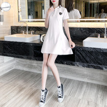 polo dress 2019 new summer small fresh waist slim A- line dress sports casual skirt student T-shirt skirt