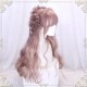 Lolita Wig Style for Women with Long Hair, Long Curly Hair, Lolita Synthetic Hair Full Head Wig, Pink Wig with Braided Hair