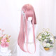 Fshow Kiris pink wig female long hair lolita braided style two dimensional bangs jk full headgear