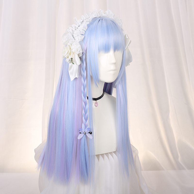 Jewel Color Sister hides the dyed air and the sea student Princess asymptotic long straight hair Lo maiden wig cos roletta