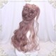 Lolita Wig Style for Women with Long Hair, Long Curly Hair, Lolita Synthetic Hair Full Head Wig, Pink Wig with Braided Hair