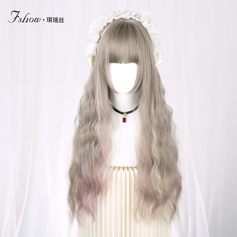 Original Cebu soft-girl lolita long curly hair corn required wig student Rolyta corn bronzed cos wig women