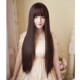 Wig for women with long hair, long straight hair, full headband, student black long hair, fashionable hairstyle, ladies fluffy natural wig set