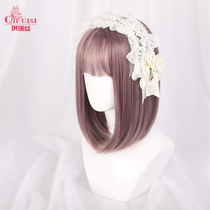 Two dimensional wig girl bobble head Harajuku dark pear flower head cute daily student cos short hair woman