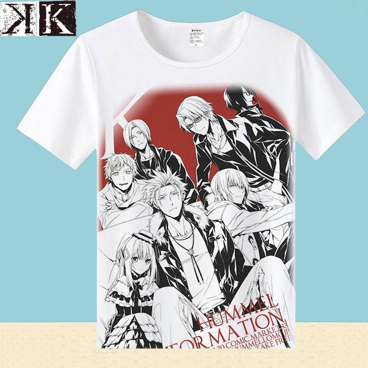 K Week Anti-Tôn trọng Izona Anna Riss anime xung quanh quần áo Mùa hè nam và nữ áo thun trắng tay ngắn - Carton / Hoạt hình liên quan hình sticker dễ thương