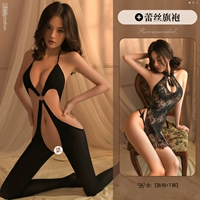 Комбинезон с бретелькой на шее_кружевной чонсам