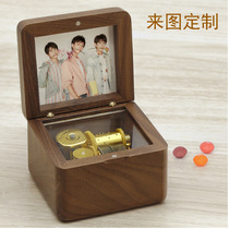 tfboys around Wang Yuan Wang Jun Kai Yi Yang Qianxi Cai Xukun Liu Haoran wooden photo Music Box Music Box
