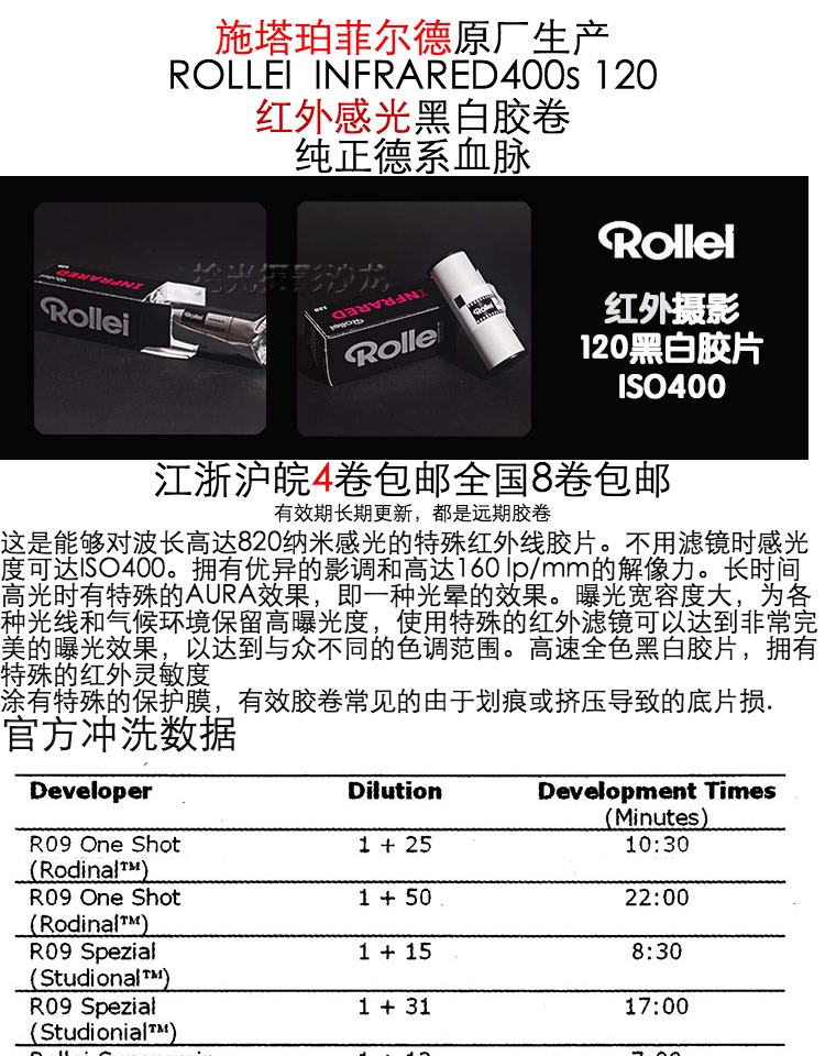 phim hồng ngoại Rollei Rollei INFRARED400s 400 của bộ phim 120 IR - Phụ kiện máy quay phim fujifilm instax mini liplay