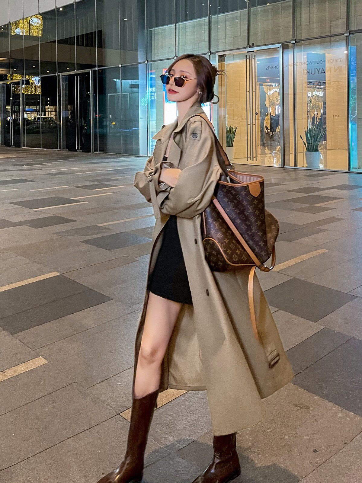 British style windbreaker coat women's mid-length version 2022 spring and autumn new Korean version loose and thin high-end over-the-knee coat