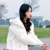 Star Sun Yi with the same 2021 autumn and winter new Korean fashion loose mid-length hooded woolen coat womens coat