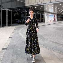 Fa-style broken floral dress dress Women 2022 Spring and autumn clothes new Long sleeves printed Superior design Sensation Little Crowdskirt