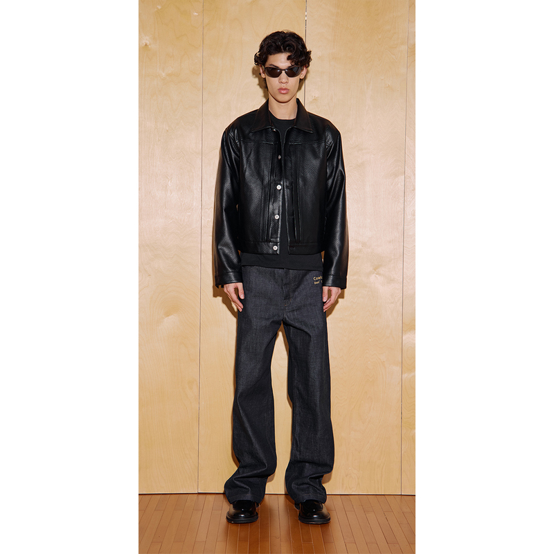 Aann Vintage American-Style Selvedge Red-Edged Denim Raw Straight-Leg Loose Embroidered Wide-Leg Jeans