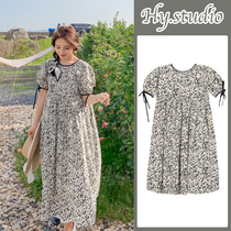Pregnant woman dress with dress for summer clothes 2021 new summer cute fairy sweet and gentle crushed floral bubble sleeves pregnant woman dress