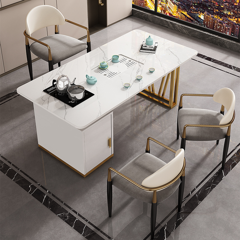 Light luxury tea table and chair combination office square table tea set set modern living room tea table household coffee table