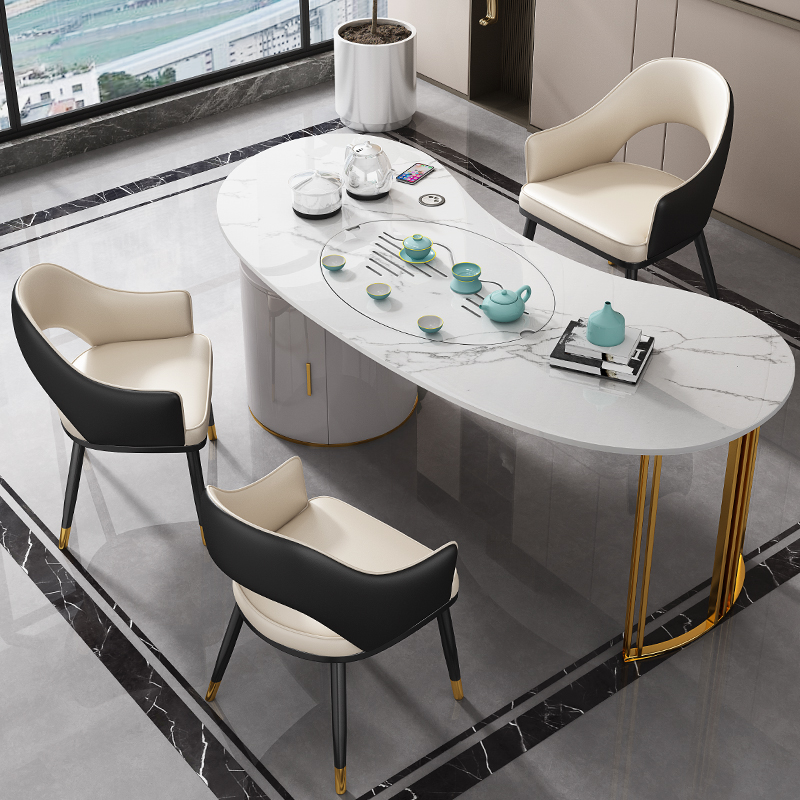 Light Lavish Rockboard Tea Table Tea Table Tea Set Group Integrated Office Tea Desk Brief modern tea table Home Bubble Tea Table