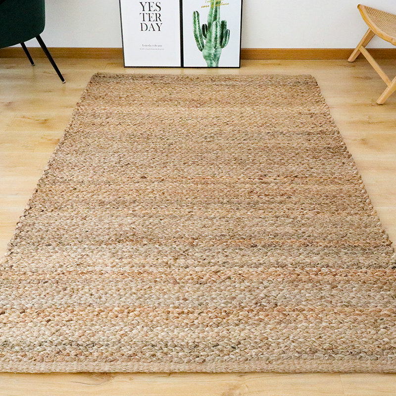 Phil Handmade Crude Handmade Handle Handle Coal-thickening Jute Carpet Living Room Tea Room Non-Sword Max Japanese Simple Wind