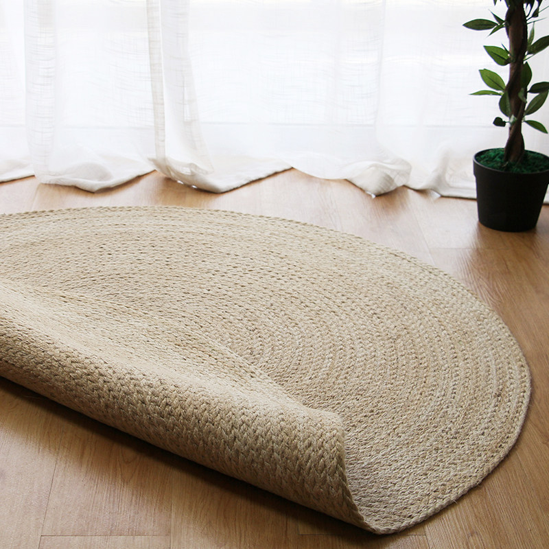 Phil Japanese is a Nordic in light colored jute carpet round living room tea couch mat rocking chair cushion recreational area