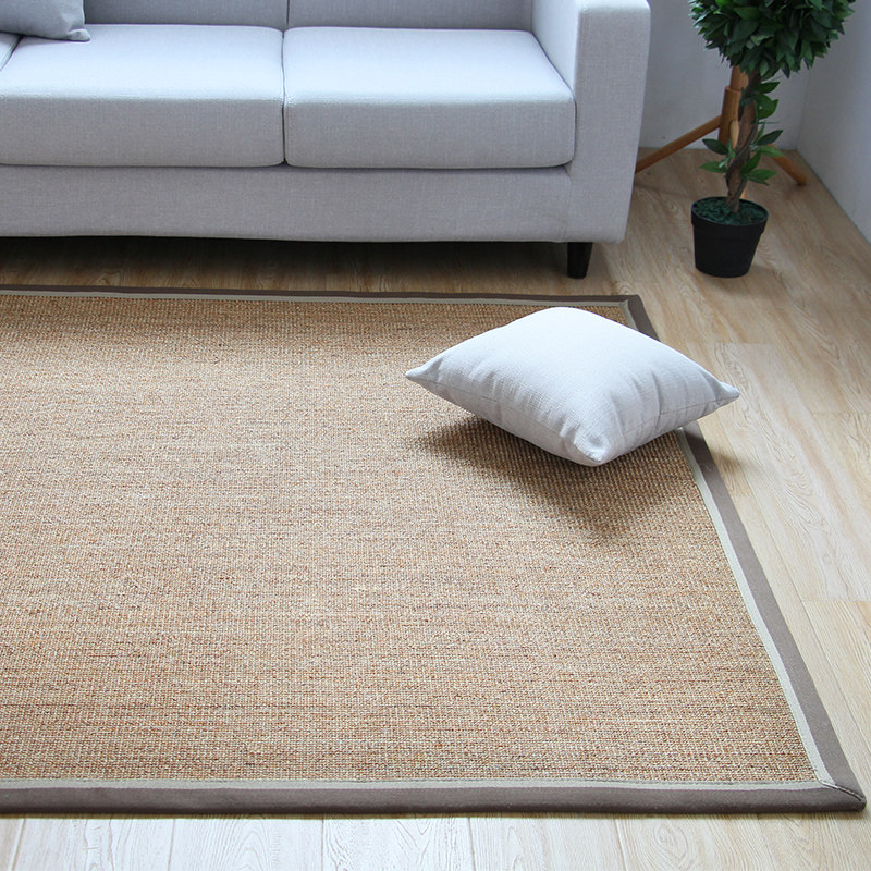 Phil modern minimalist sisal carpet living room tea table sofa new Chinese style hemp color bedroom bedside blanket square custom