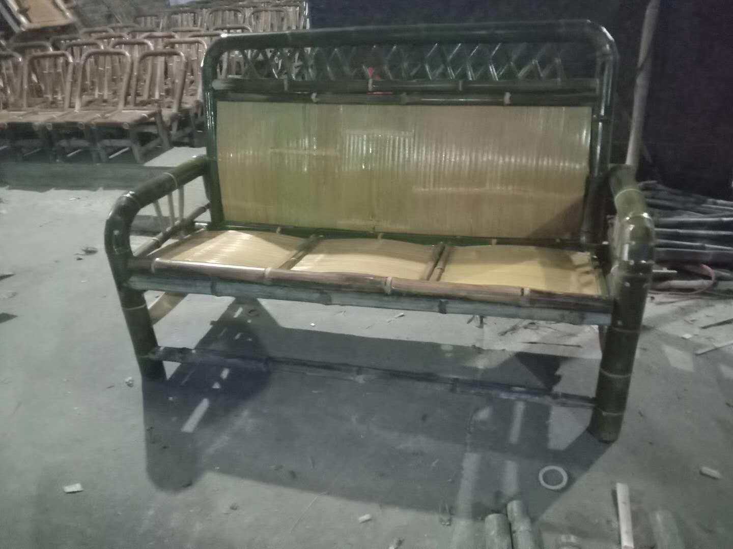 Bamboo chair backrest home handmade sofa bamboo chair three-person balcony nap cool chair living room leisure tea chair