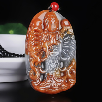 Natural Huanglong jade Qiankuanyu Guanyin pendant pendentif homme en chaîne argent pendentif chaîne de chandail femelle zodiac appartient à la vie de Bouddha