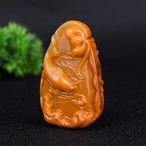 Natural Yunnan Huanglong Jade has fish jade pendants for many years jade pendants gold fish lotus pods gold jade and jade pendants for the whole hall.