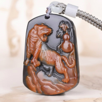 Natural Yunnan Huanglong Jade Zodiac Tiger Pendant for Men and Women Shangshan Tiger Ping An Wu Shi Brand Necklace Pendant