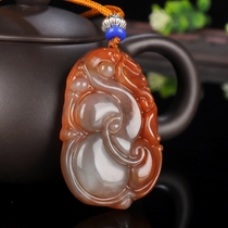 Natural Huanglong Jade Ruyi Pendant Gourd Fu Lu Shou Peace Buckle Necklace Jade Pendant Ruyi Peace Brand