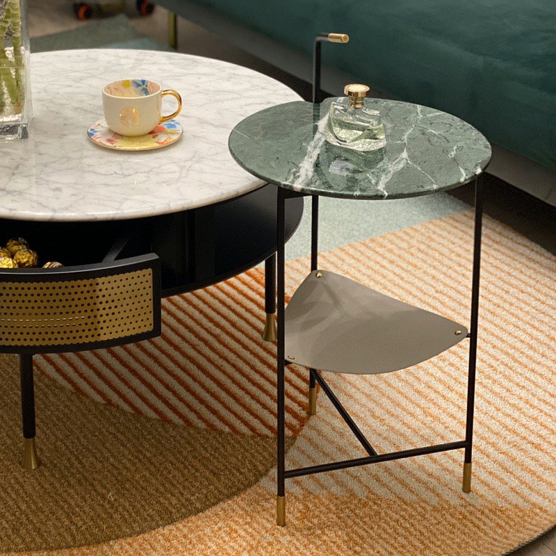 Denmark TIE Nordic Natural Jade Green Marble Side Several Set Round Tea Table No Door Sofa Table Corner Small Tea Table