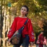 Ретро этническая оригинальная джинсовая сумка через плечо, модный небольшой шоппер, этнический стиль