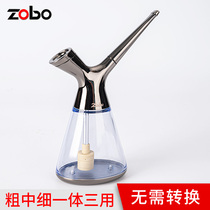 zobo positive plate water smoke pot cigarette holder circular type washable coarse medium fine branch three use special filter for men smoking