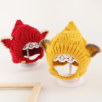 Baby hat autumn and winter ear protection baby knitted hat 6 months-2 years old boys and girls 1 cute childrens woolen hat