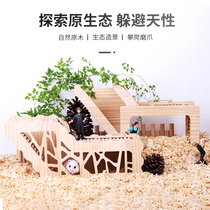 Hamster toy Tunnel decoration supplies pet special golden bear flower branch mouse landscape supplies platform small toy
