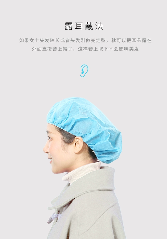 nón y tế Mũ dùng một lần mũ đầu bếp chống bụi mũ chống bụi nhà bếp nam nữ mũ vệ sinh mũ làm việc xưởng Bao Đầu nón trùm đầu y tế mũ tĩnh điện