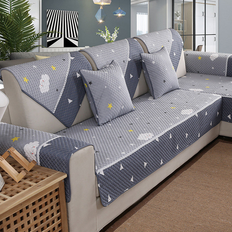 Sofa mat four seasons General Fabric Anti-slip Modern Simple Living Room Universal Pure Cotton-backed Backtowel Sofa cover