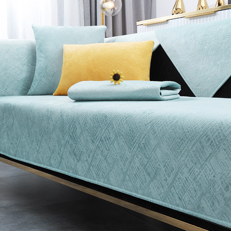 Modern minimal sofa pad anti - slip four seasons of general fashion light luxury pure leather sofa cover of the Princess 123 combination