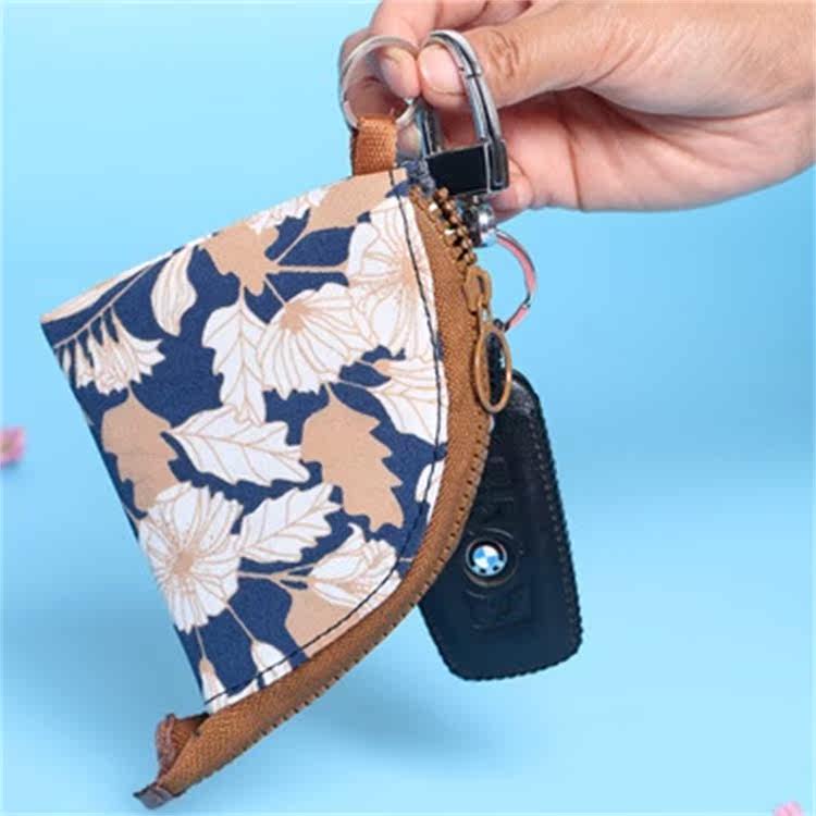 New inss canvas flamingo small fresh storage bag key bag triangle card bag waterproof portable coin purse