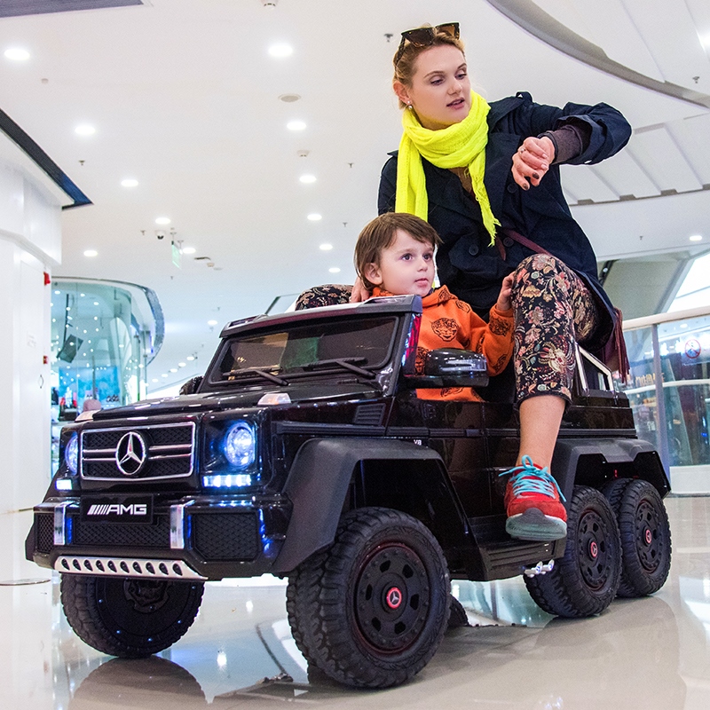 Mercedes-Benz children's electric car can sit on the adult four-wheeled off-road with remote control baby toy car double 4-wheeled Big G stroller