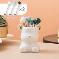 Белый медведь+смешанный цвет 6 вилка