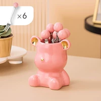 Розовый медведь+6 вилка