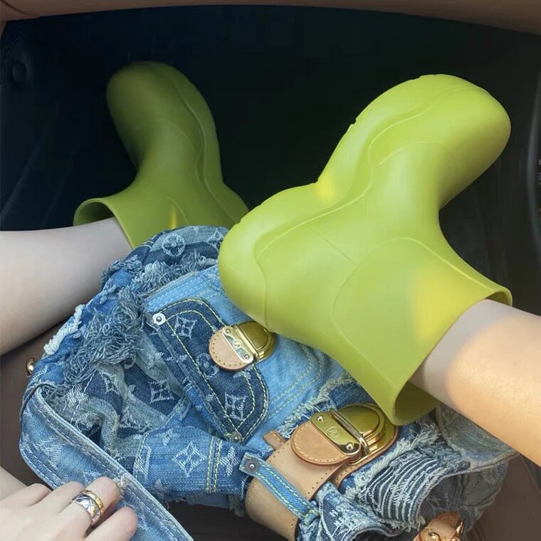 Japan Ashigo Mona Tongan Rain boot ladies Summer Water Shoe Short-cylinder boots Heightening Thick Bottom Short Boots Rain Shoes