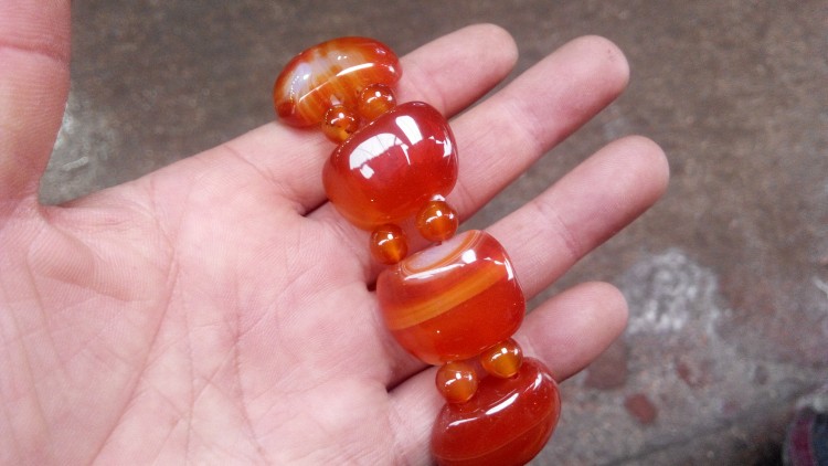 Tự nhiên Brazil Mã Não Đỏ Bracelet Tay Chalcedony Ngọc Hạt Bracelet Bracelet ngọc bội cổ trang
