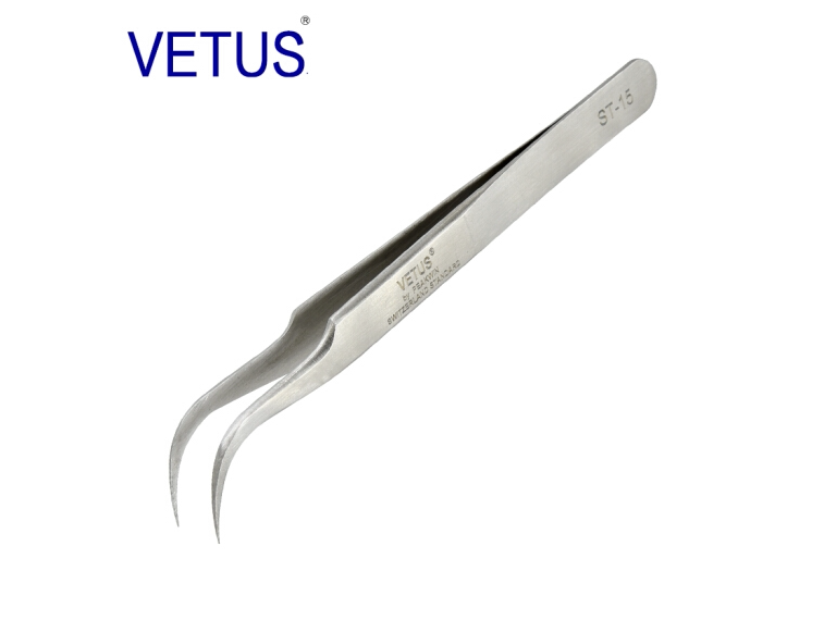 包邮VETUS 高精密钟表手机维修美容拔粉刺黑头夹弯尖头镊子 ST-15