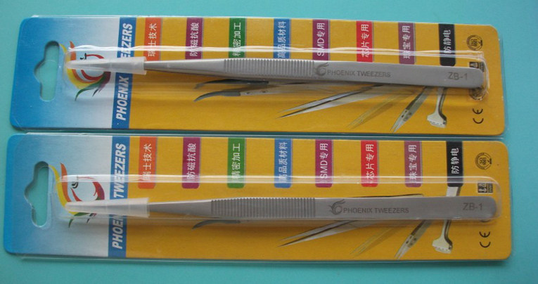 凤凰维修专用镊子 ZB-1精密镊子 14cm 珠宝镊子 直尖头带齿镊子