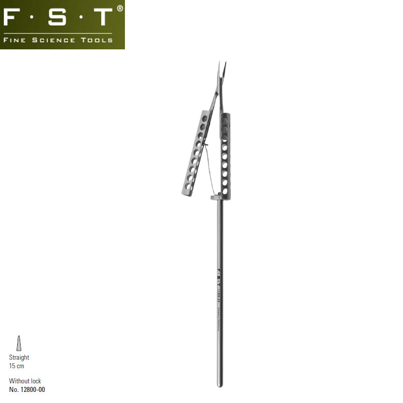 FST弹簧式持针器12800-00 EVO持针器-直柄15cm持针钳 动物解剖